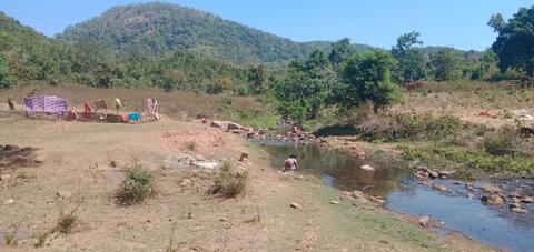 Kutia tribal people depending on this small river for drinking water.